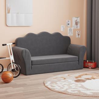 vidaXL Kinder-Schlafsofa 2-Sitzer Anthrazit Weicher Plüsch 357060