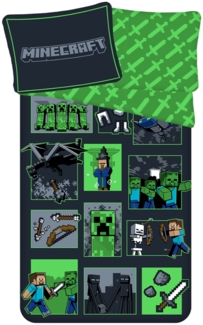 Minecraft Bettwäsche Set "Survival Mode" Baumwolle 140x200 + 70x90 cm