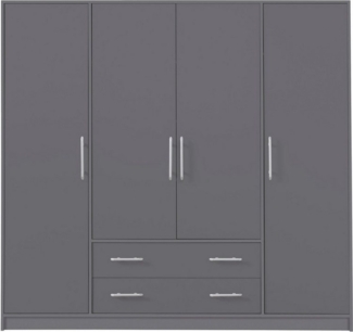 Marmex Möbel Drehtürenschrank SMART 1 viertüriger Mehrzweckschrank großer Stauraumschrank 2 Kleiderstangen, 2 Schubladen