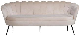 ebuy24 Sofa Nice Sofa 3 Personen velour beige, 1 Teile