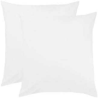 BettwarenShop Single Jersey Kissenbezug Ulm 2er Pack|80x80 cm| weiss