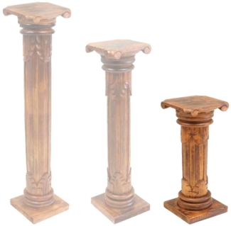 Oriental Galerie Blumenhocker Antike Säule Hellbraun 60 cm klein (1 St)