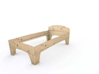 Zirbenbett Massivholzbett "Rosi" metallfrei 100 x 200 cm 48 cm mit Kopfteil