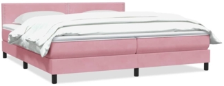 vidaXL Boxspringbett mit Matratze Rosa 180x220 cm Samt 3316178