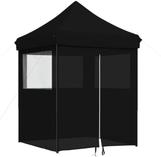 vidaXL Partyzelt Faltbar Pop-Up mit 4 Seitenteilen Schwarz 4005006