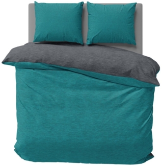 One Home Bettwäsche Wende Melange, Flanell, 3 teilig, meliert, Baumwolle kuschelig warm weich Biber Winter