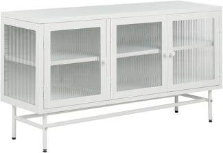 Vitrine DEVON Metall 115 cm 35 cm Weiß