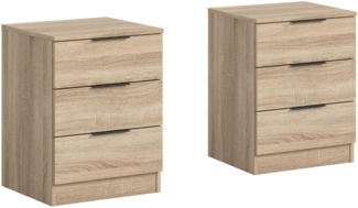 2er Nachtkommoden-Set Alvas (B/H/T: 45x60x40 cm) in Sonoma Eiche Nachbildung und Sonoma Eiche Nachbildung