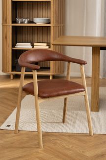 Armlehnstuhl >Addi< (2er-Set) in Braun, PU - 56x75,5x54cm (BxHxT)