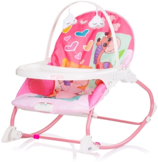 Chipolino Babywippe Enjoy, Stuhl, Schaukelfunktion, Musikfunktion, Spielbogen rosa