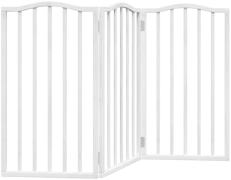 vidaXL 3-tlg. Hundetor Faltbar Weiß 150 cm Pappelholz 352214