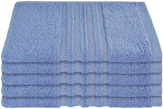 Schiesser Gästetuch-Set Milano aus reiner Baumwolle, 5-teilig, nachhaltig und fair Hellblau