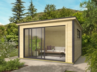 Fjordholz Gartenhaus Modell Poel-2 Grau