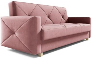 MOEBLO Schlafsofa PRETORIA, Couch Schlafsofa Bettsofa Kippsofa 3-Sitzer aus Samt - (BxHxT): 215 x 88 x 95 cm, mit Schlaffunktion und Bettkasten