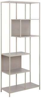 ACTONA GROUP Bücherregal Seaford, Regal, Standregal, Raumteiler, Regal, grau, asymmetrische Details, wendbare Rückwand, 77 x 35 x 185 cm