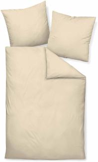 Hochwertige Janine Soft-Seersucker Bettwäsche PIANO | Verschiedene Grössen und Farben 240x220 / 2x 80x80 cm creme (07)