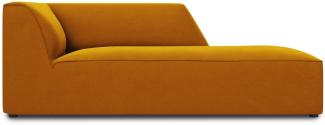 Micadoni Samtstoff Recamiere Rechts Ruby | Bezug Yellow | Beinfarbe Black Plastic