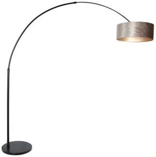 Steinhauer LIGHTING LED Bogenlampe, Leuchtmittel nicht inklusive, Bogenleuchte Stehlampe Bogenstehleuchte Textil taupe Höhenverstellbar