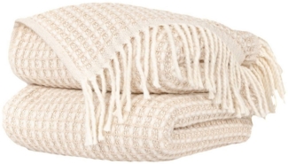 Plaid Beatriz feine Kuscheldecke Reisedecke Tagesdecke Wohndecke, ANRO, Wendedecke kuschelig-weich 150x200cm Beige