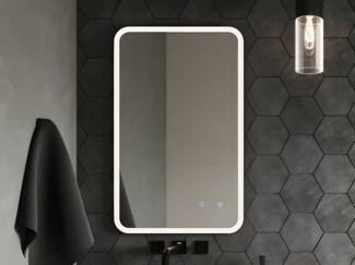 Vente-unique - Badezimmerspiegel rechteckig mit Beleuchtung beschlagfrei - 50 x 80 cm - LIMORICO