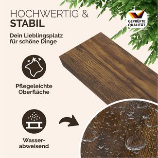 Casaria Wandregal Schweberegal, Dunkle Eiche Hängeregal mit Halterung 15kg Tragkraft Wohnzimmer 110cm