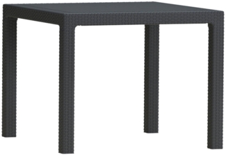 Dmora Gartentisch Terrace, Picknickbasis, Garten-Esstisch, Mehrzweck-Außenbank, 95x95 h75 cm, Anthrazit