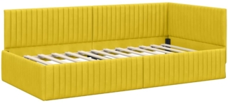 vidaXL Eckbettgestell mit Kopfteil Gelb 100x200 cm Stoff 42016282