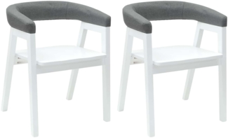 vidaXL Esszimmerstühle 2 pcs Weiß 54 x 57 x 73 cm Massives Gummiholz 42020426