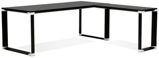 Kokoon Design Eckschreibtisch Warner Holz Schwarz 200x75x200 cm