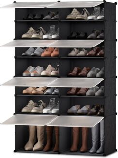 FCH Schuhregal 7-stufiger DIY Schuhschrank, mit 14 Fächern, 80 x 30 x 120cm