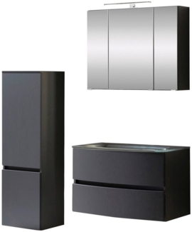 welltime Badezimmer-Set Kaunas, (Set, 3-St), bestehend aus Waschtisch-Set mit Midischrank, Breite 120 cm