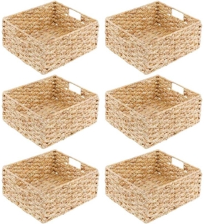 mDesign Aufbewahrungskorb Schrankkorb Organizer 6er Set geflochten Naturfarben