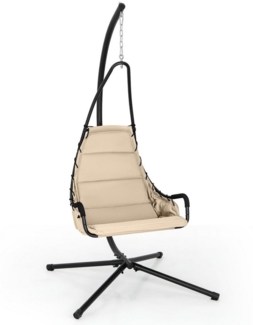 COSTWAY Hängesessel, Hängestuhl mit Gestell, gepolstert