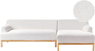 Linksseitiges Ecksofa SOSJO Bouclé Cremeweiß Linksseitig