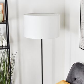 hofstein Stehlampe Stehlampe aus Metall im modernen Design mit Schirm aus Stoff, ohne Leuchtmittel, Stehleuchte mit Schirm aus Stoff und Fußschalter, Ø 50 cm, 160 cm, E27