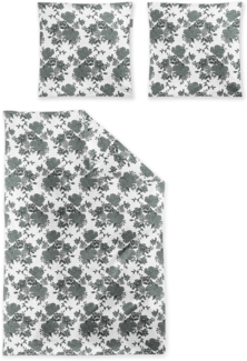 Irisette Easy Soft-Seersucker Bettwäsche 155x220 Blüten salbei weiß 8618-30