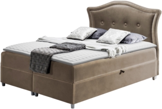 Boxspringbett Bedran, Braun, 120x200 cm