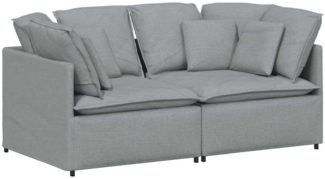 vidaXL Modulares Sofa mit Kissen Stoff Hellgrau 3321237