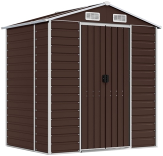 vidaXL Gerätehaus Braun 191x130x198 cm Verzinkter Stahl 3188264
