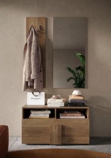 INOSIGN Garderoben-Set Jupiter, (3-St), Garderobenbank, Spiegel, Paneel