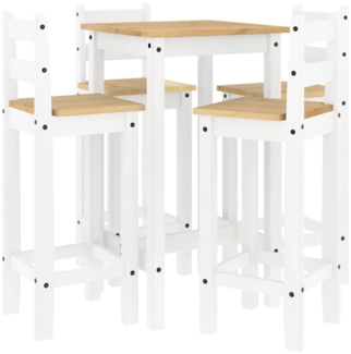 vidaXL 5-tlg. Bar-Set Weiß Massivholz Kiefer 3217071