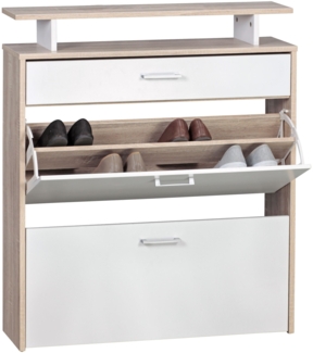 Wohnling Schuhkipper FB42994 Holz 80 x 95 x 24 cm Modern Sonoma Eiche