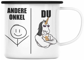 Trendation Thermotasse Trendation - Bester Onkel Geschenk Emaille Tasse Onkel Coole Geschenk