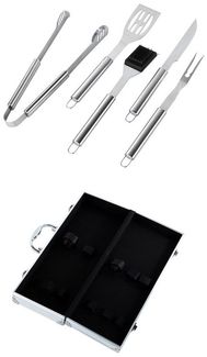Edelstahl Grillbesteck im Alu Koffer 6 teilig Art. 60066
