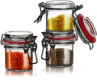 BigDean 12er Set Vorratsgläser 125ml - Drahtbügelglas Gewürzglas mit Deckel & Bügelverschluss - Made in Germany – Einmachgläser zum luftdichten Aufbewahren, Einlegen & Einkochen