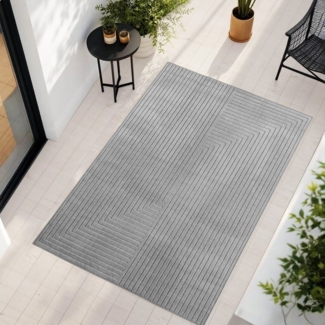 Teppium Teppich Skandinavischer 3D-Teppich, Rechteckig, Höhe: 5 mm, Indoor Outdoor Teppich Wetterfest 3D Optik Wohnzimmer Küchen Terrasse