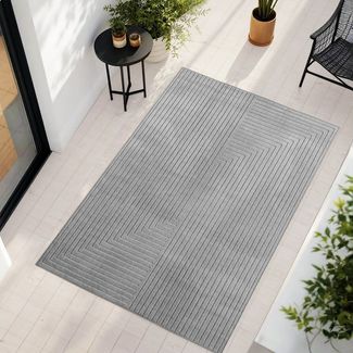 Teppium Teppich Skandinavischer 3D-Teppich, Rechteckig, Höhe: 5 mm, Indoor Outdoor Teppich Wetterfest 3D Optik Wohnzimmer Küchen Terrasse