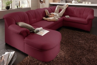 DOMO collection Wohnlandschaft Papenburg, zeitlose Rückensteppung, elegante Formensprache, U-Form, in großer Farbvielfalt, wahlweise mit Bettfunktion