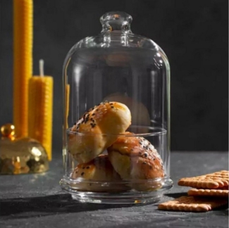 Pasabahce Tortenplatte Midi Patisserie, Glas, (Packung, 2-tlg, 1 Schale klein, 1 Deckel)