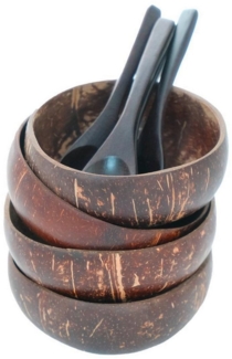 BOURGH Schale BOLORO Kokusnussschalen 4 Schalen + 4 Löffel, Kokosnuss, (set)